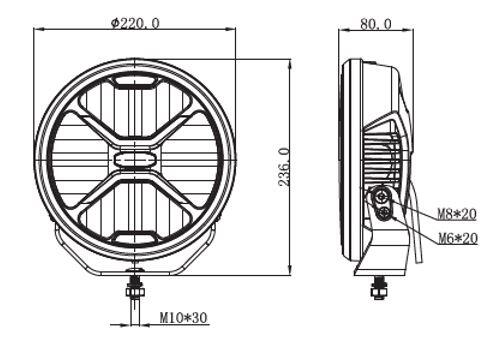 Reflektor SKYLED Crux 9X FI220 (120W, z białym i pomarańczowym dynamicznym światłem pozycyjnym) R10/R148/R149 13300044