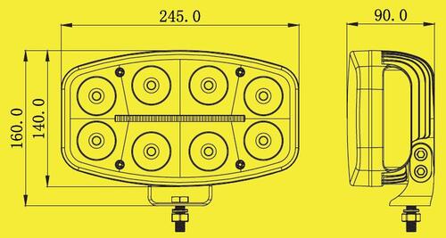 Reflektor SKYLED Jumbo Octan Black FULL LED z białym/pomarańczowym światłem pozycyjnym JE320.40B