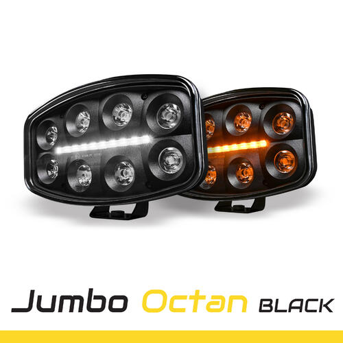 Reflektor SKYLED Jumbo Octan Black FULL LED z białym/pomarańczowym światłem pozycyjnym JE320.40B
