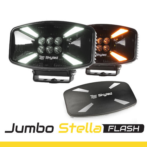 Reflektor dalekosiężny SKYLED Jumbo Stella Flash FULL LED (140W, dynamiczne białe i pomarańczowe światło pozycyjne / światło ostrzegawcze / pokrywa) R10/R65/R148/R149 JE320.90F