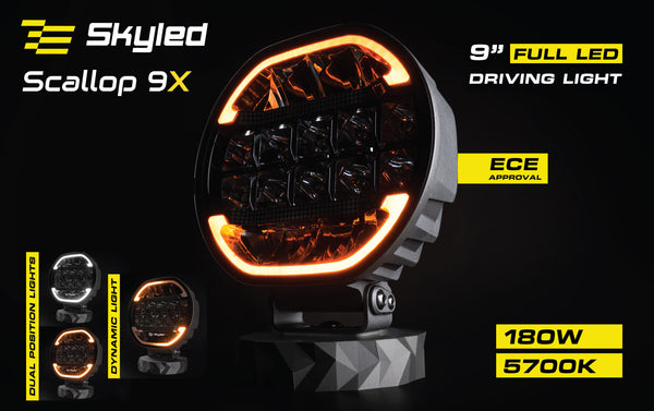 Reflektor SKYLED SCALLOP 9X FI220 (180W, z białym i pomarańczowym dynamicznym światłem pozycyjnym) R10/R148/R149 13300066