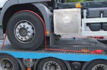 Pas mocujący do lawet z tzw. trawką 3000 daN, 2-cz. z hakami profilowanymi