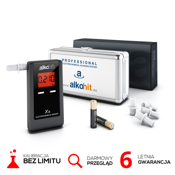 Alkomat Alkohit X3 w skrzyneczce aluminiowej
